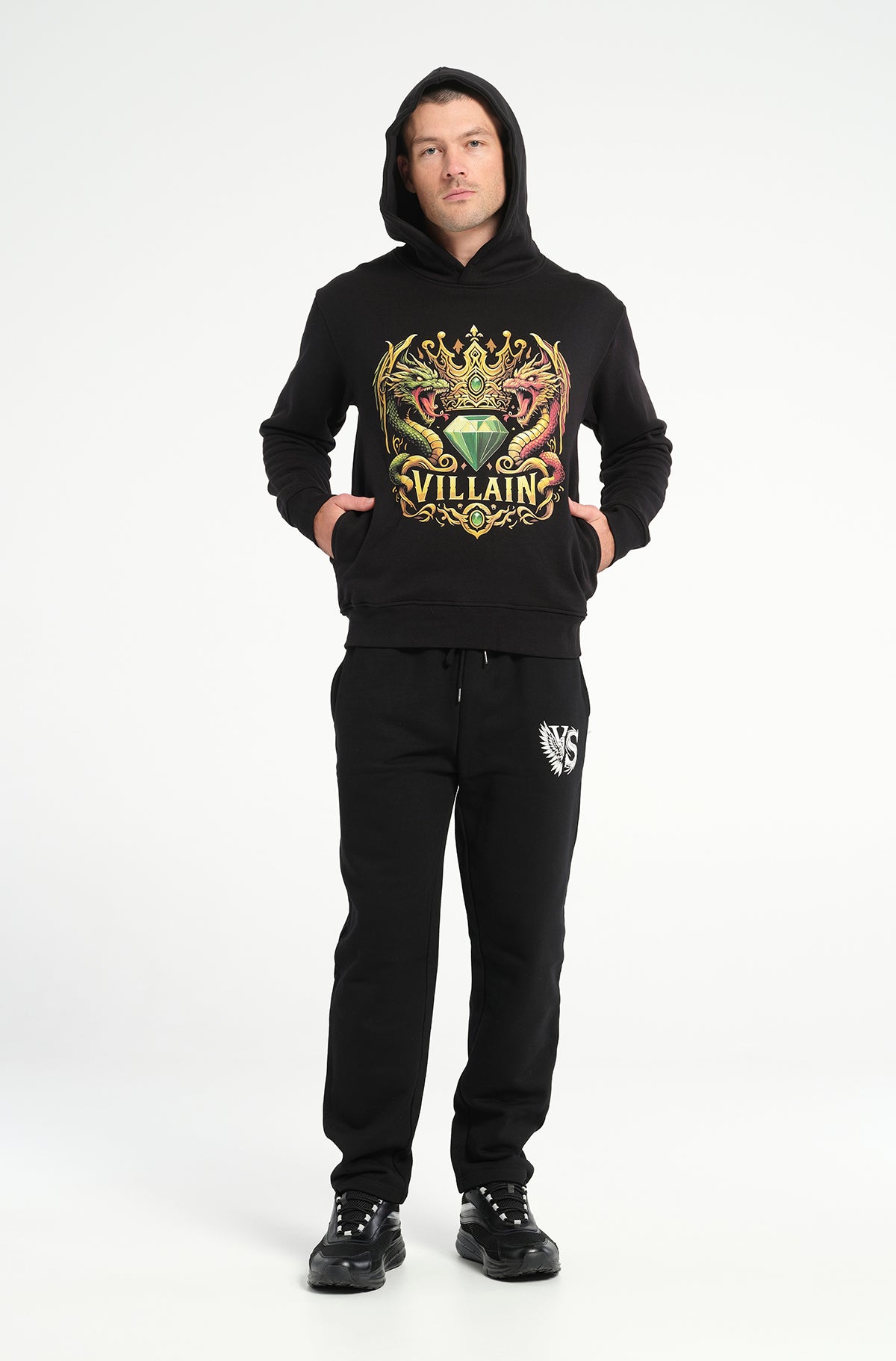 Golden Dragon Crown Hoodie: 500 GSM French Terry Cotton