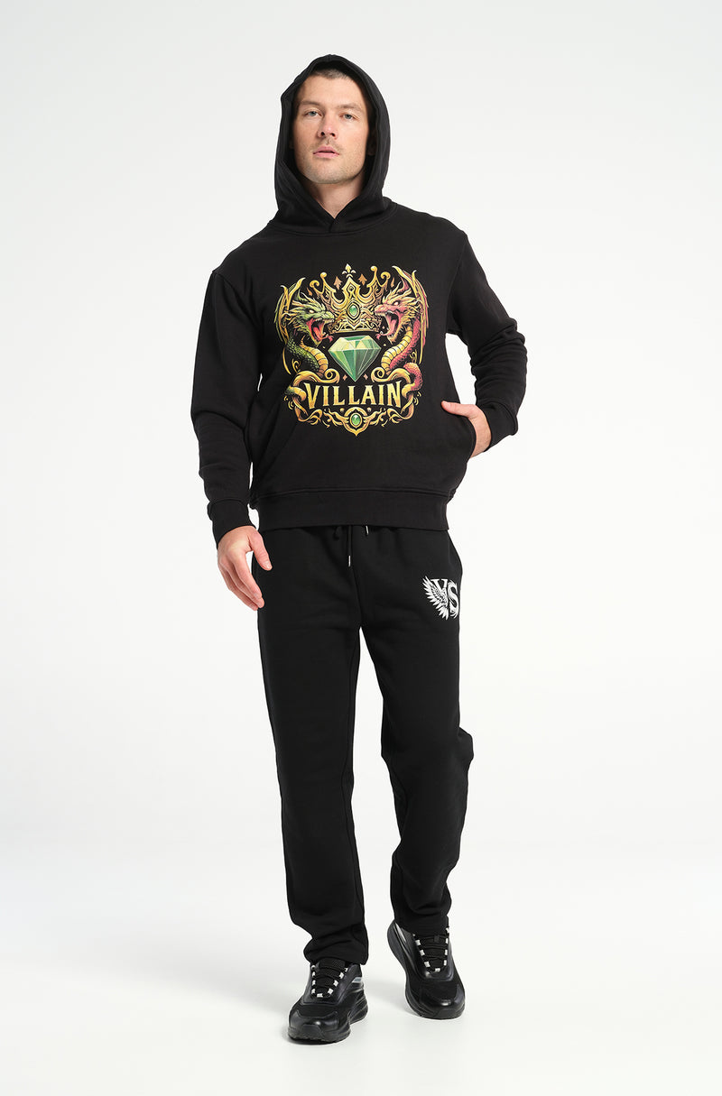 Golden Dragon Crown Hoodie: 500 GSM French Terry Cotton