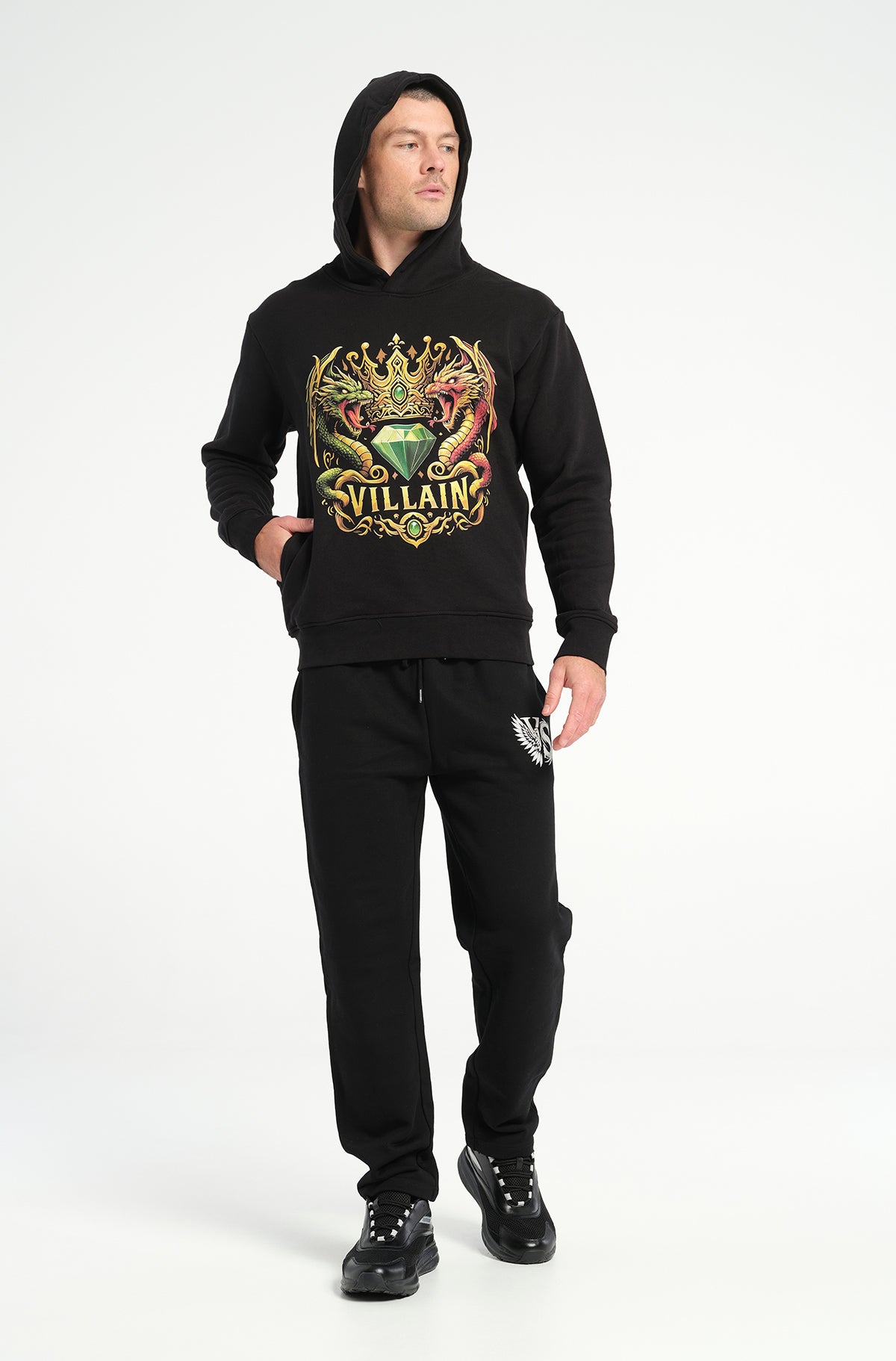 Golden Dragon Crown Hoodie: 500 GSM French Terry Cotton
