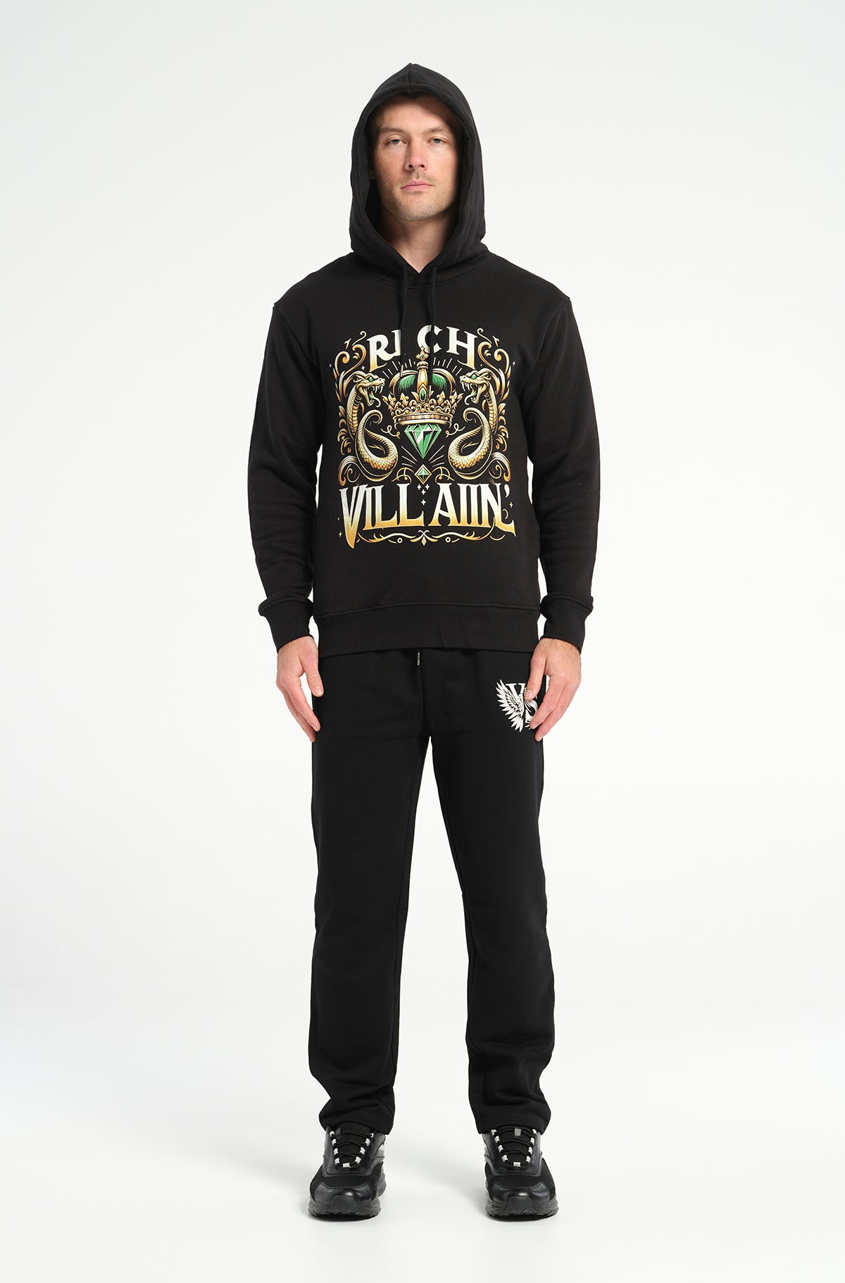Rich Villain Crown Hoodie: 500 GSM French Terry Cotton
