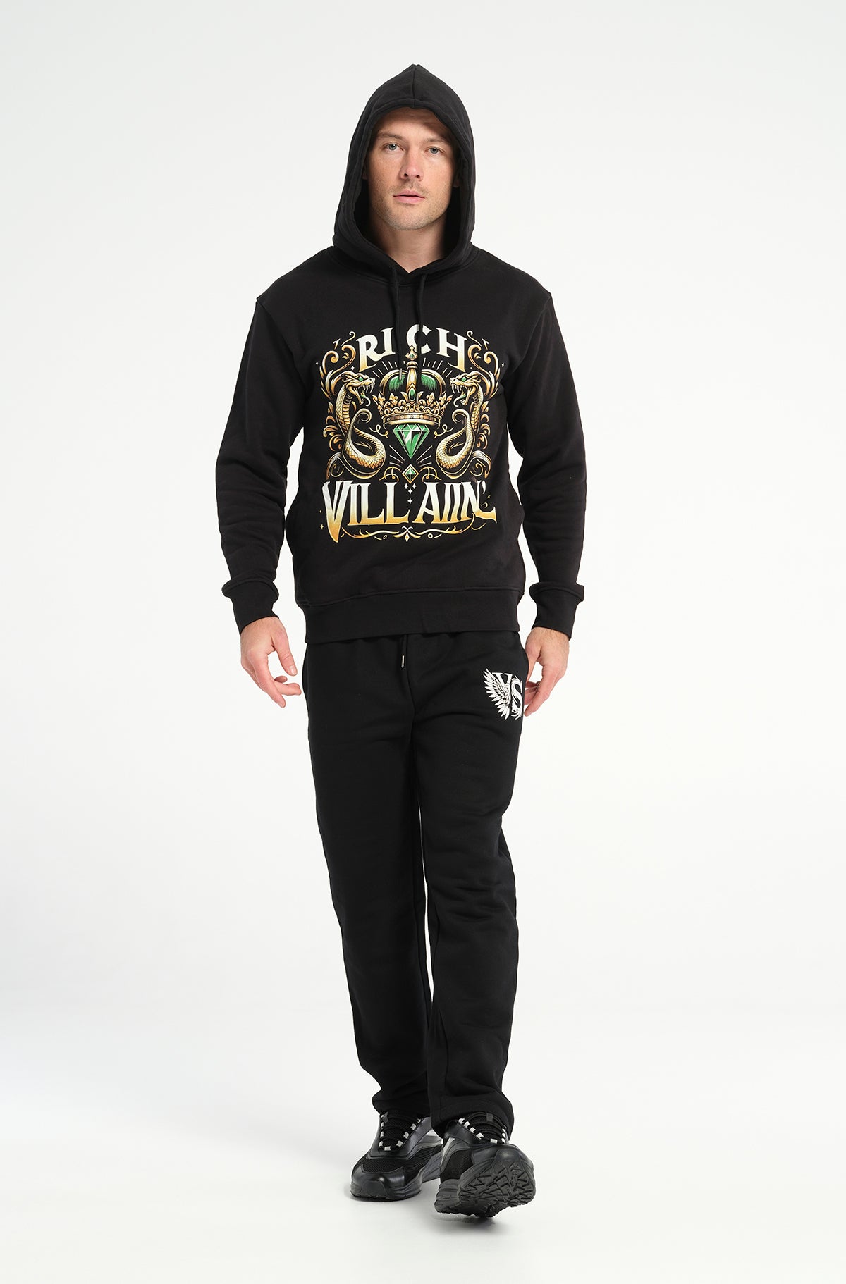 Rich Villain Crown Hoodie: 500 GSM French Terry Cotton