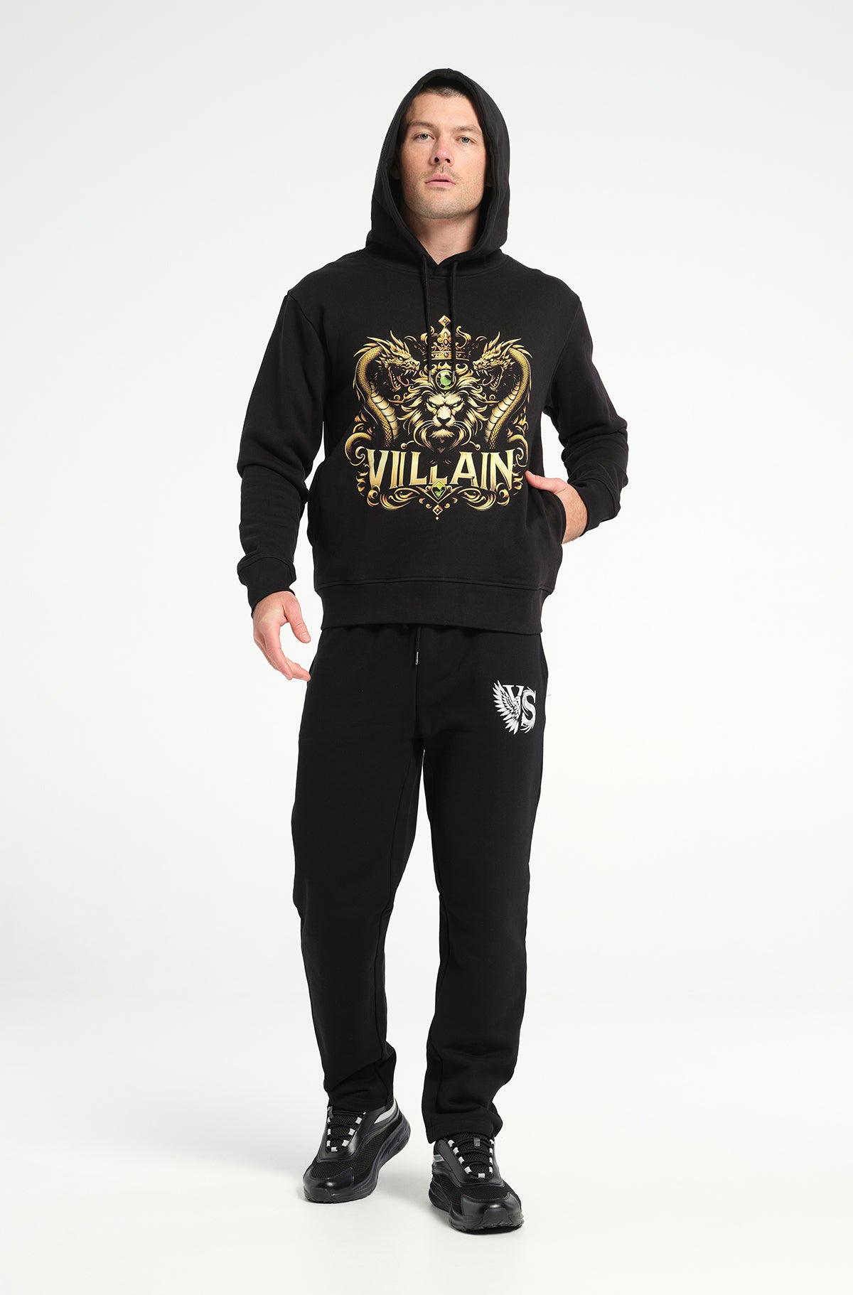 Lion & Dragon Crown Hoodie: 500 GSM French Terry Cotton