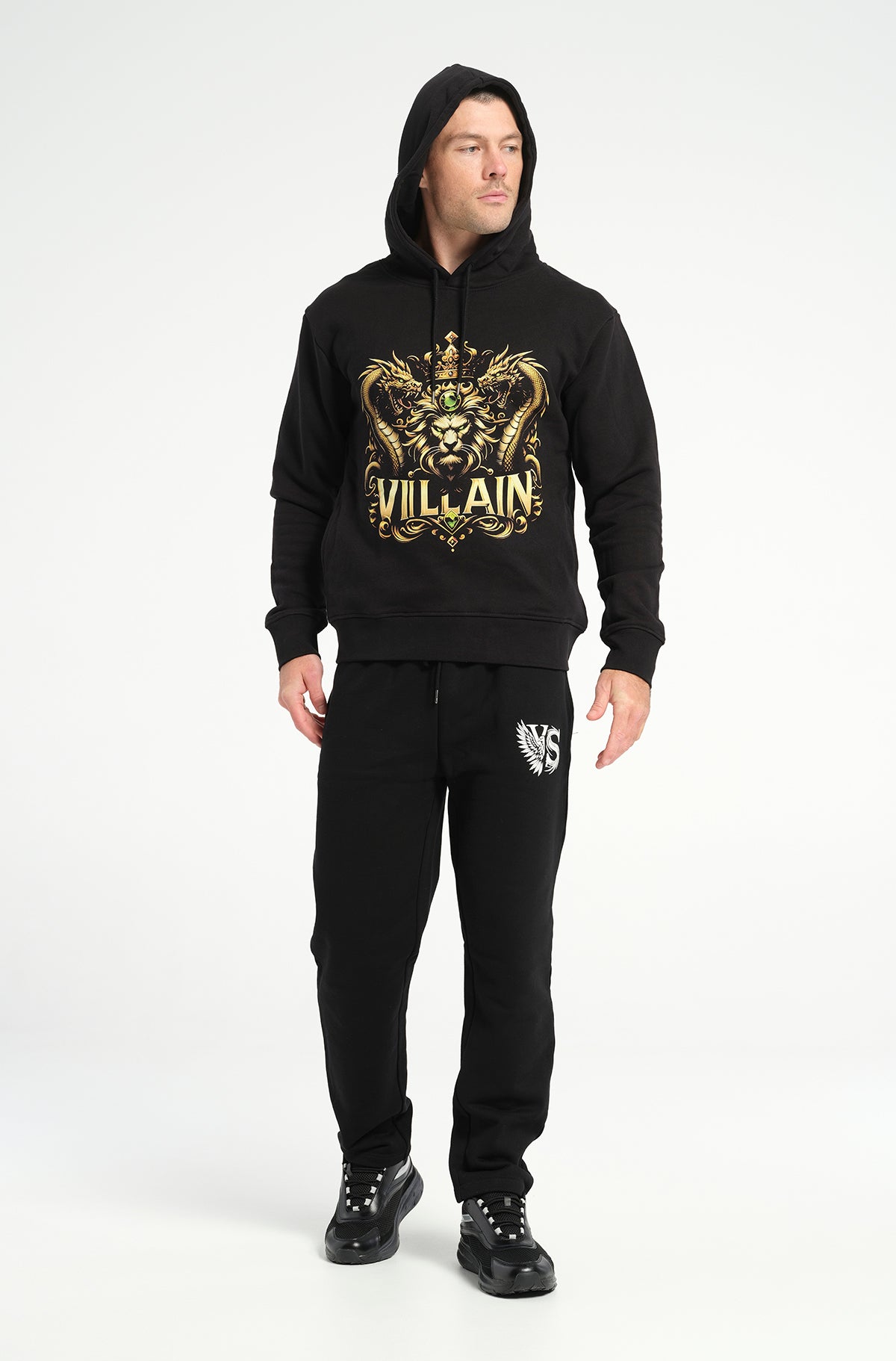 Lion & Dragon Crown Hoodie: 500 GSM French Terry Cotton