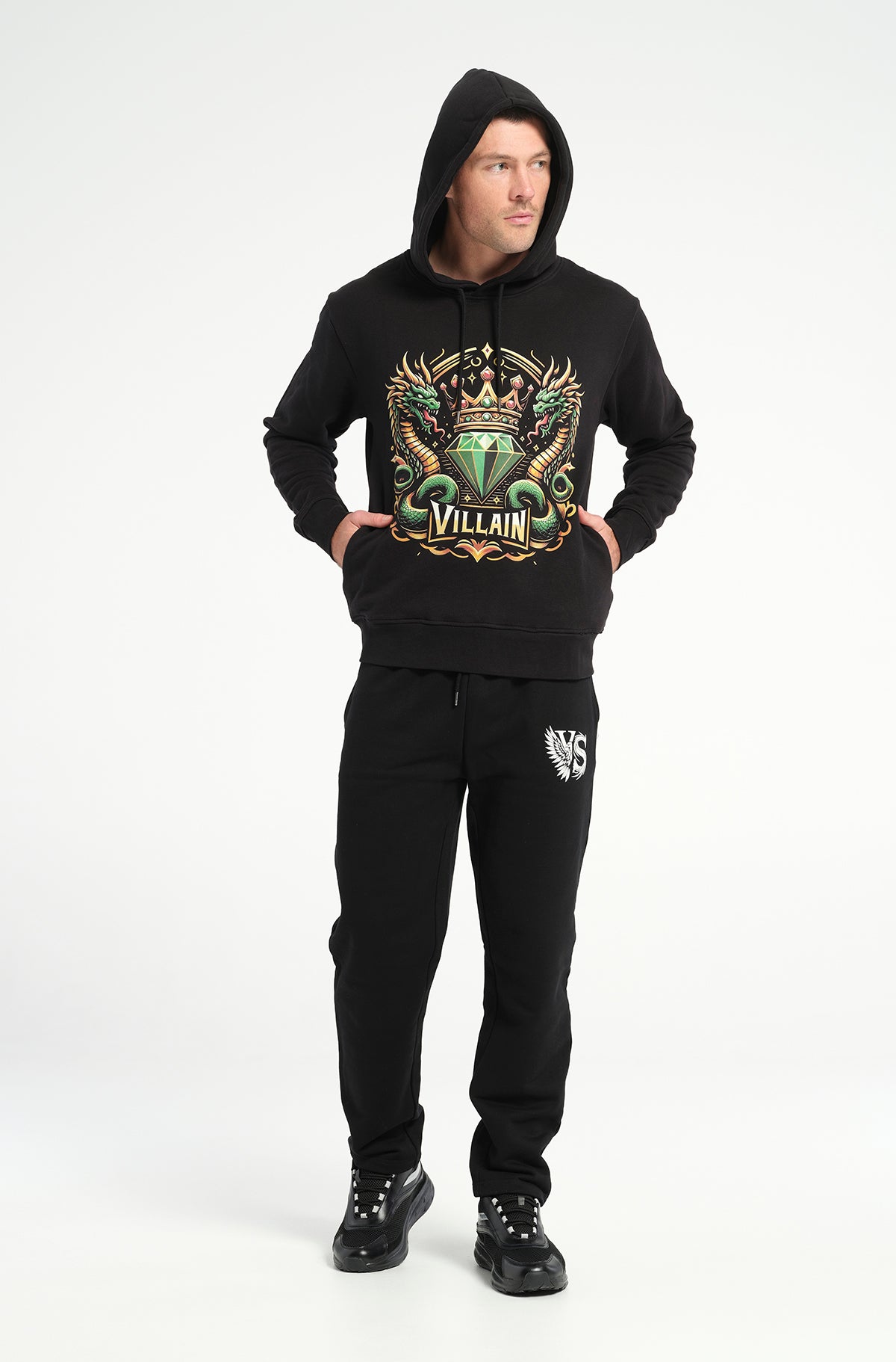 Serpent Gemstone Crown Hoodie: 500 GSM French Terry Cotton