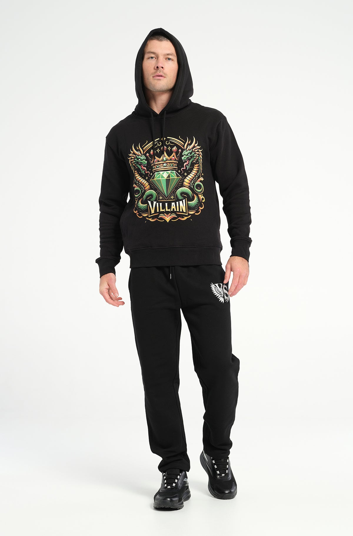 Serpent Gemstone Crown Hoodie: 500 GSM French Terry Cotton