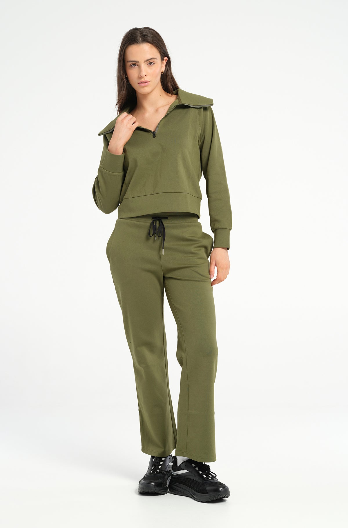 Olive LUXE Mode - Sweatshirt + Pant