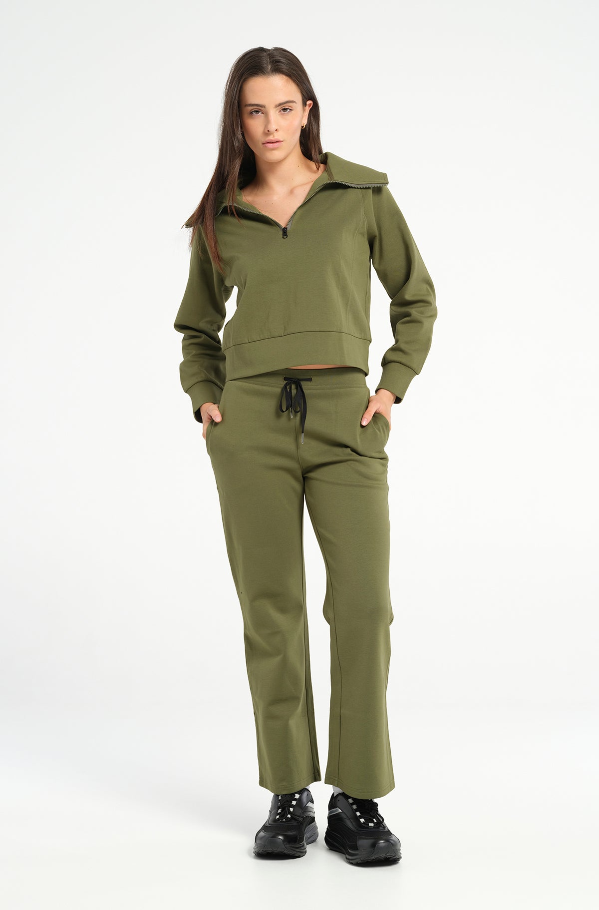 Olive LUXE Mode - Sweatshirt + Pant