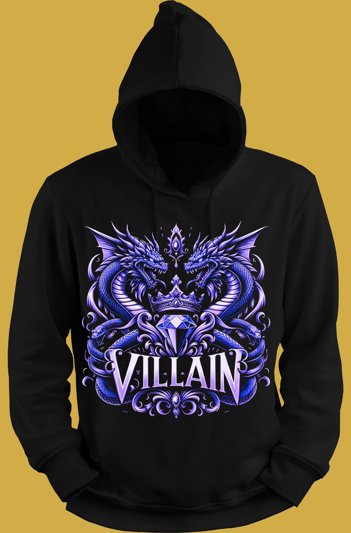 Villain Logo Dragon Hoodie: Bold 100% Cotton |