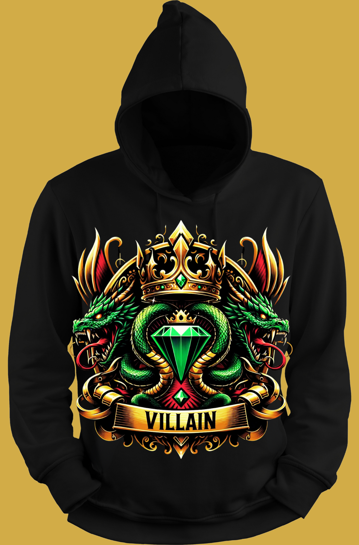 Serpent Crown Hoodie:Luxe 100% Cotton Streetwear 500 GSM| 
