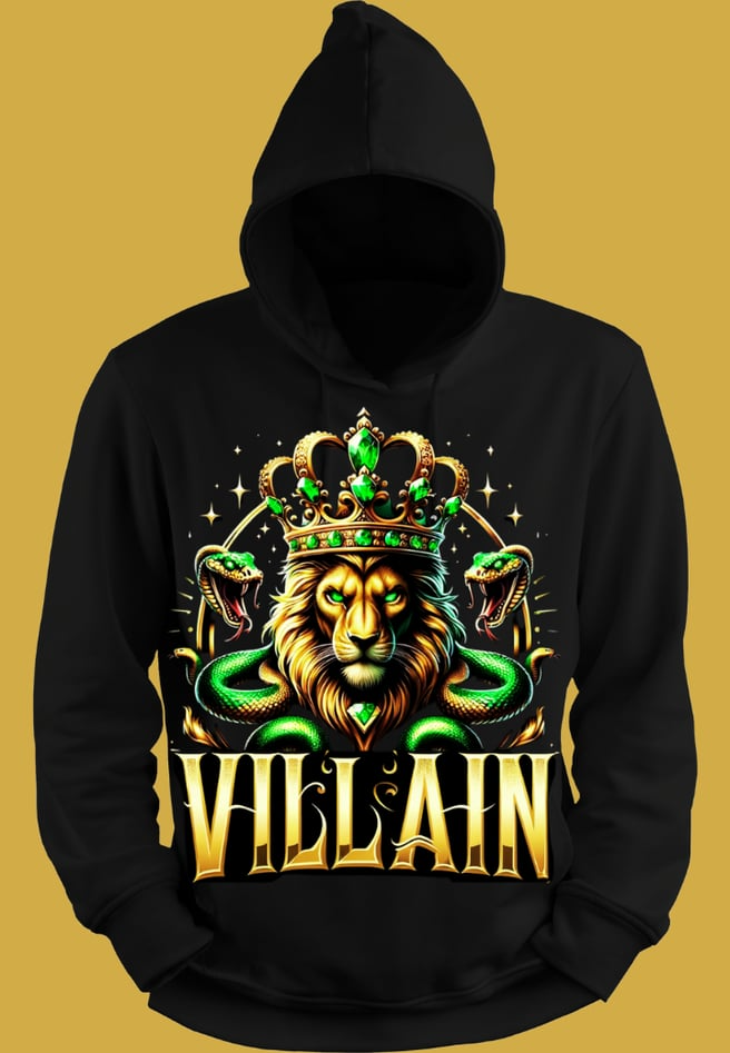 Lion & Serpent Crown Hoodie: Luxe 100% Cotton 500 GSM |